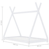 vidaXL Cadre de lit d'enfant Blanc Bois de pin massif 80x160 cm