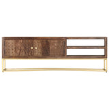 vidaXL Meuble TV 138x30x46 cm Bois massif de manguier