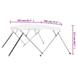 vidaXL Auvent bimini à 3 arceaux Bleu 183x140x137 cm
