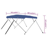 vidaXL Auvent bimini à 3 arceaux Bleu 183x140x137 cm