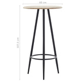 vidaXL Ensemble de bar 3 pcs Plastique Noir