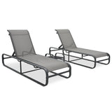 vidaXL Chaise longue Aluminium et textilène