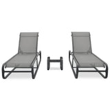 vidaXL Chaise longue Aluminium et textilène