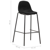 vidaXL Ensemble de bar 3 pcs Tissu Noir