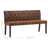 vidaXL Banc 120 cm Gris Similicuir daim