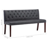 vidaXL Banc 120 cm Gris Similicuir daim