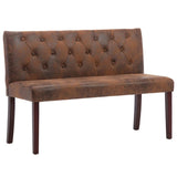 vidaXL Banc 120 cm Gris Similicuir daim