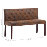 vidaXL Banc 120 cm Gris Similicuir daim