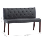 vidaXL Banc 120 cm Gris Similicuir daim