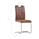 vidaXL Ensemble de salle à manger 7 pcs Similicuir daim Marron