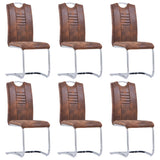 vidaXL Ensemble de salle à manger 7 pcs Similicuir daim Marron