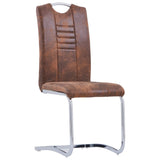 vidaXL Ensemble de salle à manger 7 pcs Similicuir daim Marron