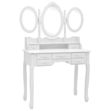 vidaXL Coiffeuse avec tabouret et miroir pliable en 3 Rose