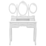 vidaXL Coiffeuse avec tabouret et miroir pliable en 3 Rose