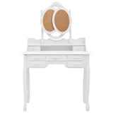 vidaXL Coiffeuse avec tabouret et miroir pliable en 3 Rose