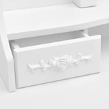vidaXL Coiffeuse avec tabouret et miroir pliable en 3 Rose