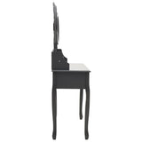 vidaXL Coiffeuse avec tabouret et miroir pliable en 3 Rose