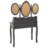 vidaXL Coiffeuse avec tabouret et miroir pliable en 3 Rose