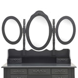 vidaXL Coiffeuse avec tabouret et miroir pliable en 3 Rose