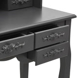 vidaXL Coiffeuse avec tabouret et miroir pliable en 3 Rose