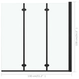 vidaXL Cabine de douche pliable 3 panneaux ESG 130x138 cm Noir