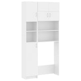 vidaXL Ensemble de meuble pour machine à laver Blanc Aggloméré