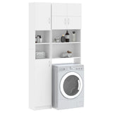 vidaXL Ensemble de meuble pour machine à laver Blanc Aggloméré