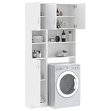 vidaXL Ensemble de meuble pour machine à laver Blanc Aggloméré