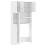 vidaXL Ensemble de meuble pour machine à laver Blanc Aggloméré