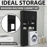 vidaXL Ensemble de meuble pour machine à laver Blanc Aggloméré