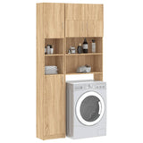 vidaXL Ensemble de meuble pour machine à laver Blanc Aggloméré