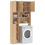 vidaXL Ensemble de meuble pour machine à laver Blanc Aggloméré