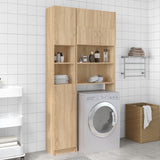 vidaXL Ensemble de meuble pour machine à laver Blanc Aggloméré