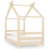 vidaXL Cadre de lit d'enfant Gris Bois de pin massif 90x200 cm