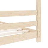 vidaXL Cadre de lit d'enfant Gris Bois de pin massif 90x200 cm