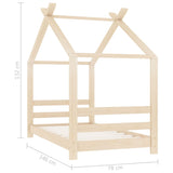 vidaXL Cadre de lit d'enfant Gris Bois de pin massif 90x200 cm