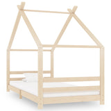 vidaXL Cadre de lit d'enfant Gris Bois de pin massif 90x200 cm