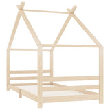 vidaXL Cadre de lit d'enfant Gris Bois de pin massif 90x200 cm