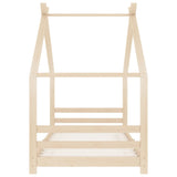 vidaXL Cadre de lit d'enfant Gris Bois de pin massif 90x200 cm