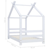 vidaXL Cadre de lit d'enfant Gris Bois de pin massif 90x200 cm