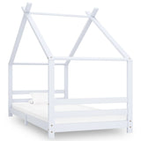 vidaXL Cadre de lit d'enfant Gris Bois de pin massif 90x200 cm