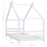 vidaXL Cadre de lit d'enfant Gris Bois de pin massif 90x200 cm