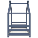 vidaXL Cadre de lit d'enfant Gris Bois de pin massif 90x200 cm