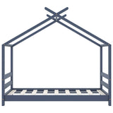 vidaXL Cadre de lit d'enfant Gris Bois de pin massif 90x200 cm