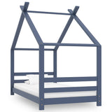 vidaXL Cadre de lit d'enfant Gris Bois de pin massif 90x200 cm