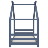 vidaXL Cadre de lit d'enfant Gris Bois de pin massif 90x200 cm