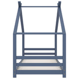 vidaXL Cadre de lit d'enfant Gris Bois de pin massif 90x200 cm