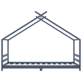 vidaXL Cadre de lit d'enfant Gris Bois de pin massif 90x200 cm