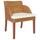 vidaXL Chaises à manger avec coussins lot de 2 rotin naturel