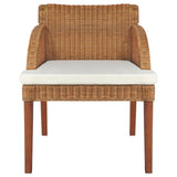 vidaXL Chaises à manger avec coussins lot de 2 rotin naturel